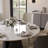 5-Pieces Modern Dining Room Sets (47" Round Dining Table + 4 Chairs) Pre-Assembly, Sintered Stone Tabletop Kitchen Dining Table Set with PU Upholstered Chairs