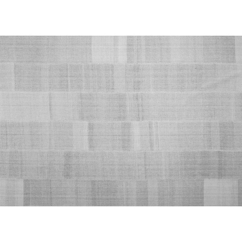 Tapis rectangulaire gris en chenille tissé à la machine