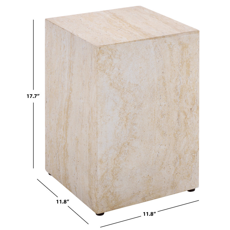 Aurielle Cube Accent Table, Travertine