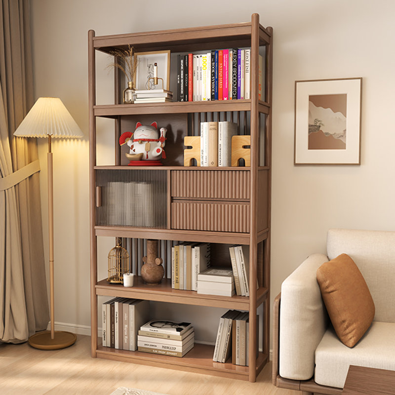Nut-brown Solid  Wood Display Cases, 76.18" H x 39.37" W x 13.39" D