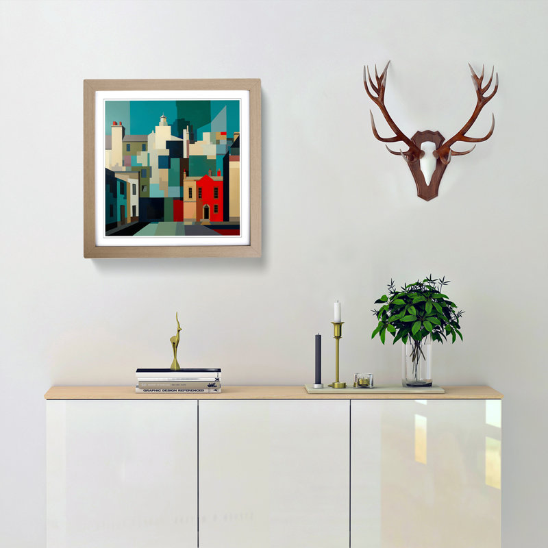 City Of Oxford Suprematism No.2 - Framed Print, Oak