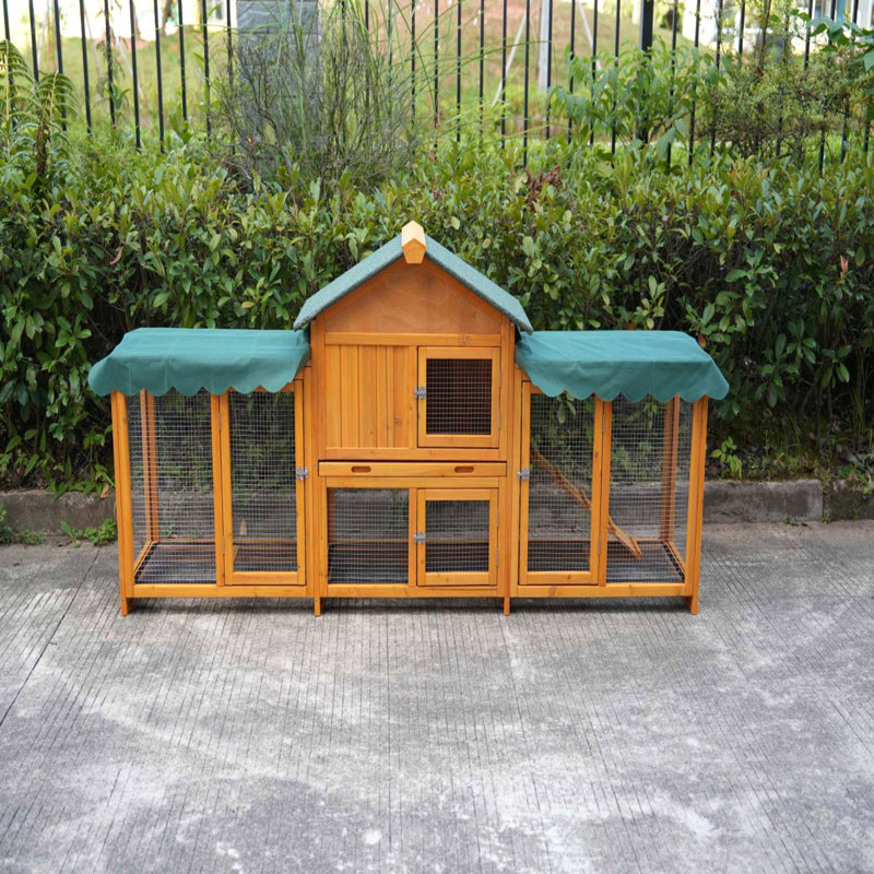 Cage à lapin très grande 82 pouces pour l'extérieur, facile à assembler et stable, avec plateau de nettoyage et toit imperméable pour petits et moyens