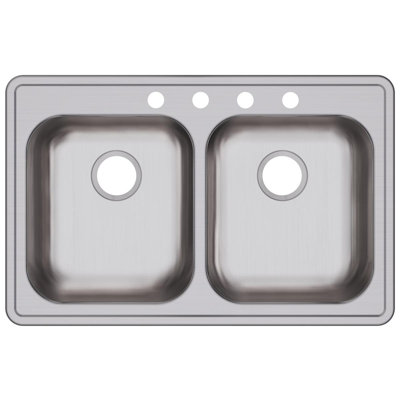 Dayton 33" L x 21" W Double Basin Drop-In Kitchen Sink