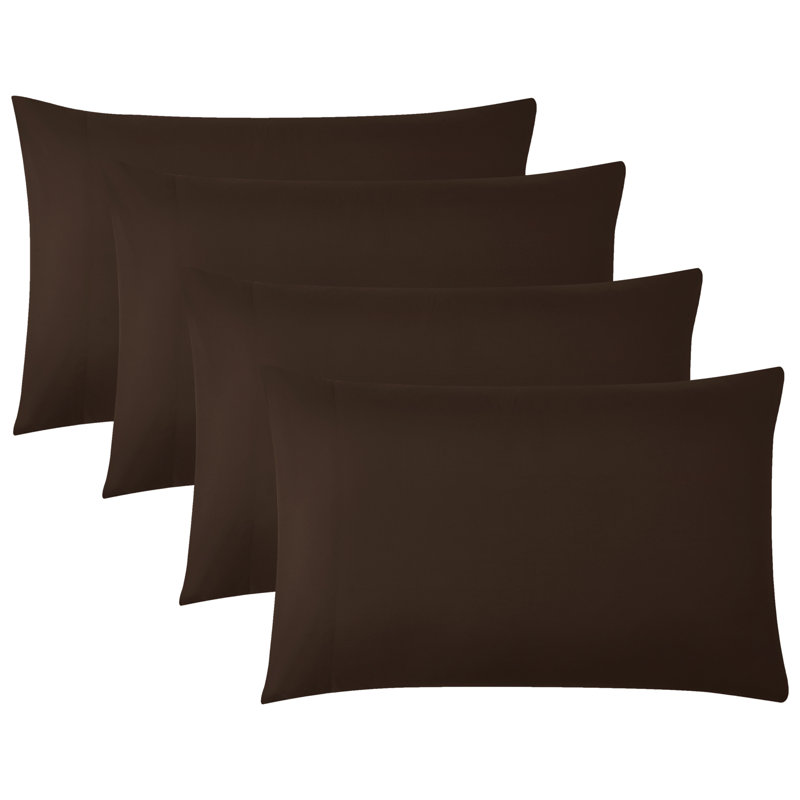 Vilano Springs Easy care Microfiber Four Pillowcases by Southshore Fine Linens, Queen, Brown