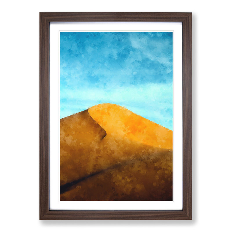 Desert Sand Dune in Morocco - Picture Frame Painting Print, 33cm H x 24cm W x 2cm D, Walnut Framed