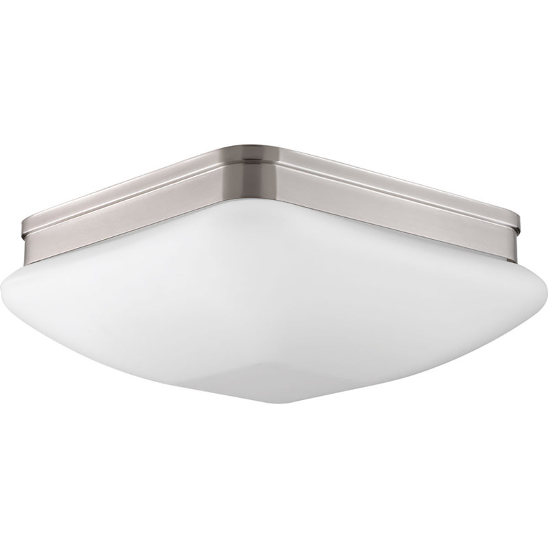 Nason Glass Flush Mount, Brushed Nickel
