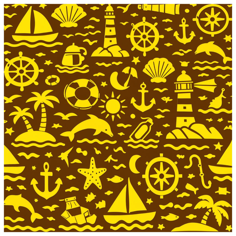 Housses de couette jaunes nautiques, Twin