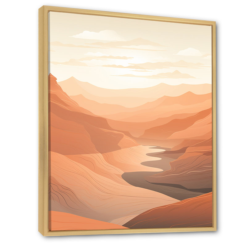 Canyon Canyon Scenery Minimalisme III - Canyon, impression sur toile, Cadre naturel flottant, H 32 po x l 16 po x P 1 po
