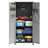 71" Metal Garage Storage Cabinet With Wheels - Heavy-Duty Tool Storage Cabinet For Home, Office, School, And Garage Organization, Black/Gray