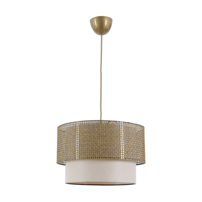 Stylish Metal Body Chandelier, Beige & Cream, 27.6 x 27.6 x 7.9 inches | Adjustable Cable | E27 Socket Max 40W | CE Certified | Perfect for Dining Room or Living Room, Elegant Modern Lighting Solution