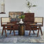 Charlies Genuine Leather Solid Wood Cane Side Chair