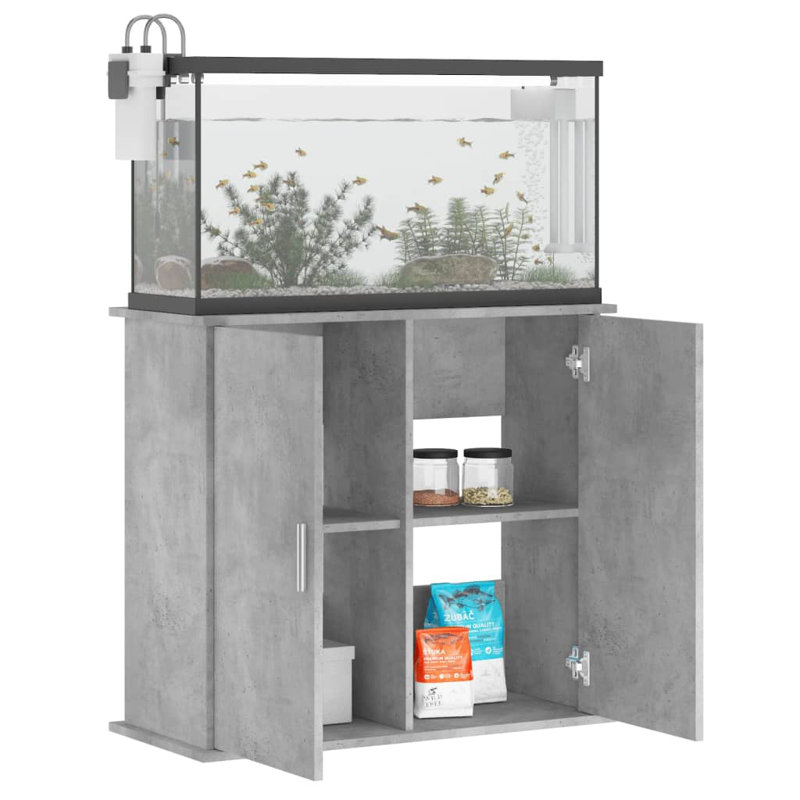 Vidaxl Aquarium Stand Black 81X36x73 Cm Engineered Wood, 81 x 36 x 73 cm, Concrete Gray