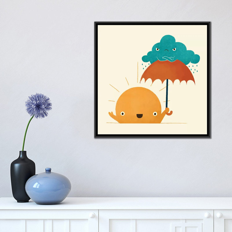 «Lighten Up», impression sur toile, H 26 po x l 26 po x P 1,5 po, Toile avec cadre noir, Pas de tapis