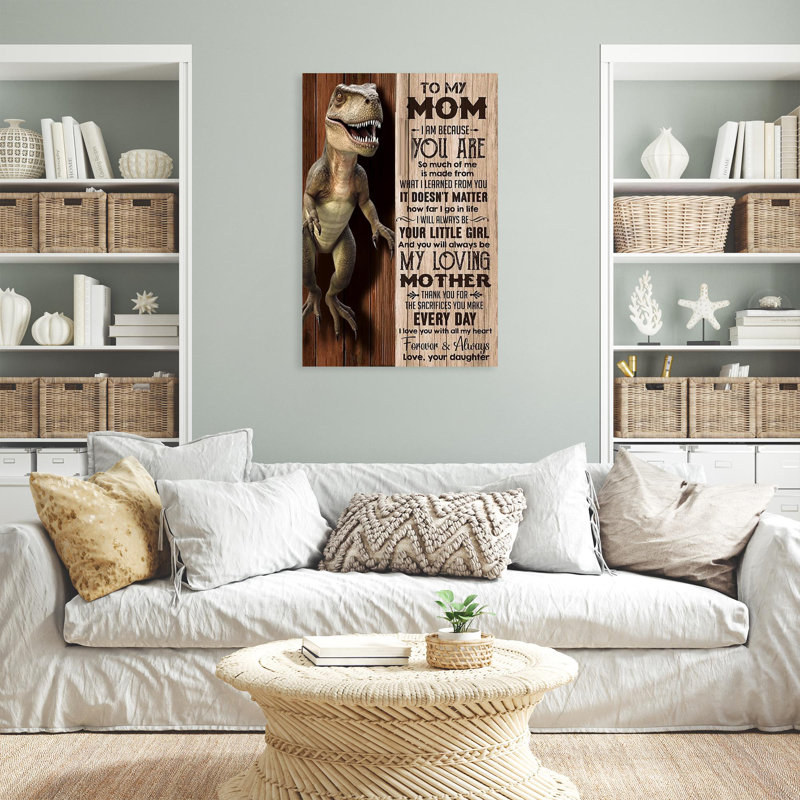 «Dinosaur To My Mom», impression sur toile, H 20 po x l 16 po x P 1,25 po
