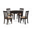 Ensemble de 5 pièces pour 4 pièces comprenant une table de cuisine ronde et 4 chaises de salle à manger en lin, cappuccino de 42 po x 42 po-767921671-676869696