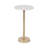 Rejanae Elegant Metal Round Pedestal Drink Table with Stone Tabletop for Decorative Accents - Small Top End Table for Living Room or Kitchen Display - 25"-1143745180