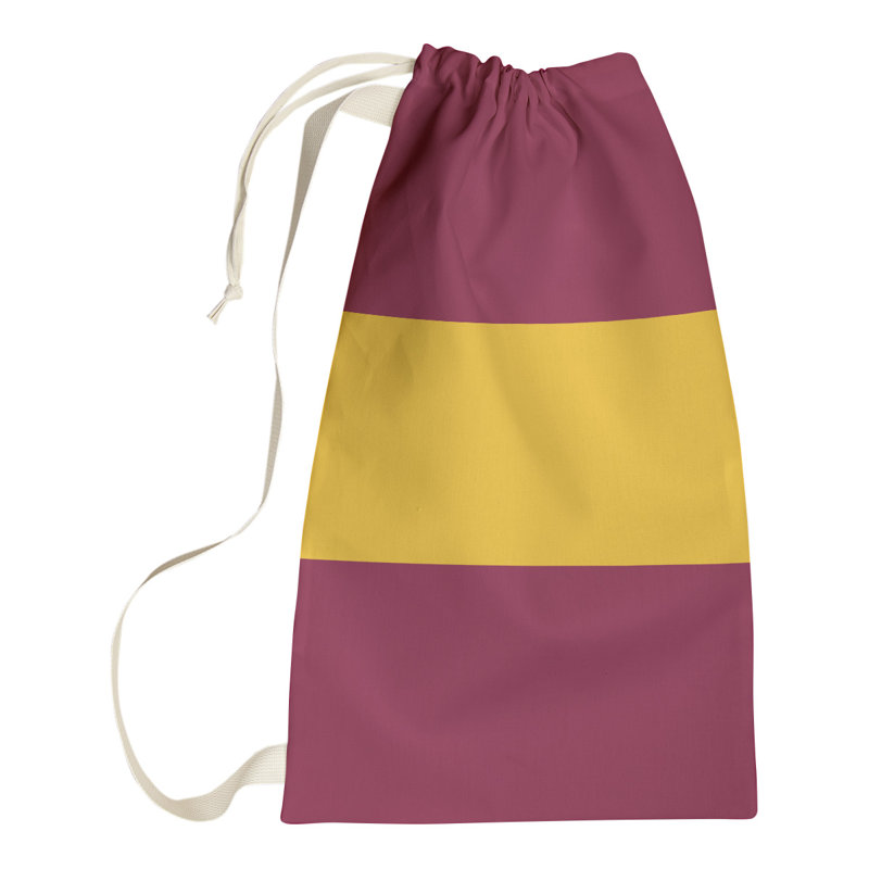 Fabric Laundry Bag with Handles, Medium (36" H x 28" W x 1.5" D), Pittsburgh Maroon/Yellow/Maroon