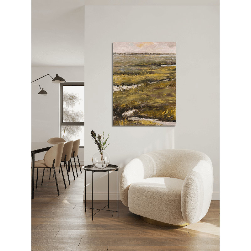 Winding Water On Giclee Canvas Hand Embellished Art, 40" H x 30" W x 1.5" D, Wrapped Canvas