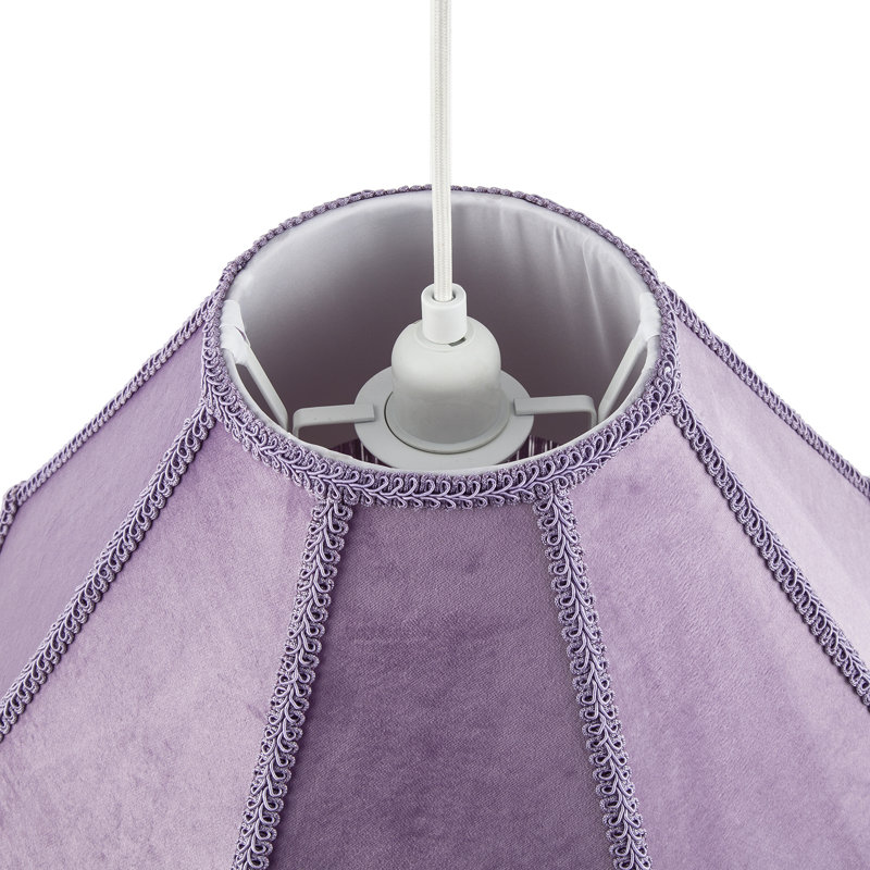 Traditional Victorian Empire 40Cm Lamp Shade In Soft With Tassels By Happy Homewares, Purple