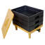 Système de compostage de vers à 3 plateaux, ensemble de bacs de vermiculture 65L avec couvercle, composteur en plastique jaune et noir pour le recyclage des déchets de jardin