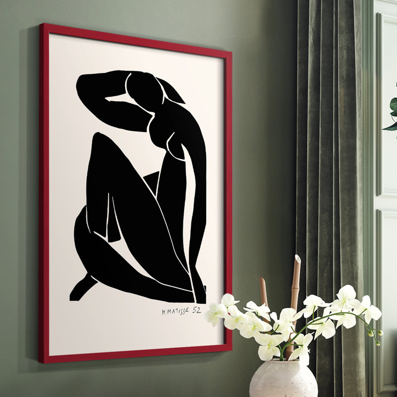 Matisse CCVII, reproduction encadrée - bois massif, Rouge, H 10 po x l 8 po