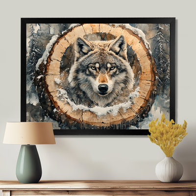 Native Wolf In A Winter Forest Wood Slide I - Animals Wall Art