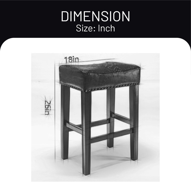 Tabouret de comptoir 26 po Cantrall, Noir, Noir