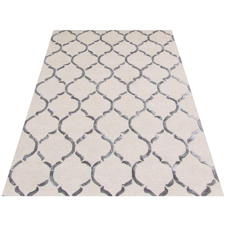 Chain Geometric Wool Hand Woven Area Rug
