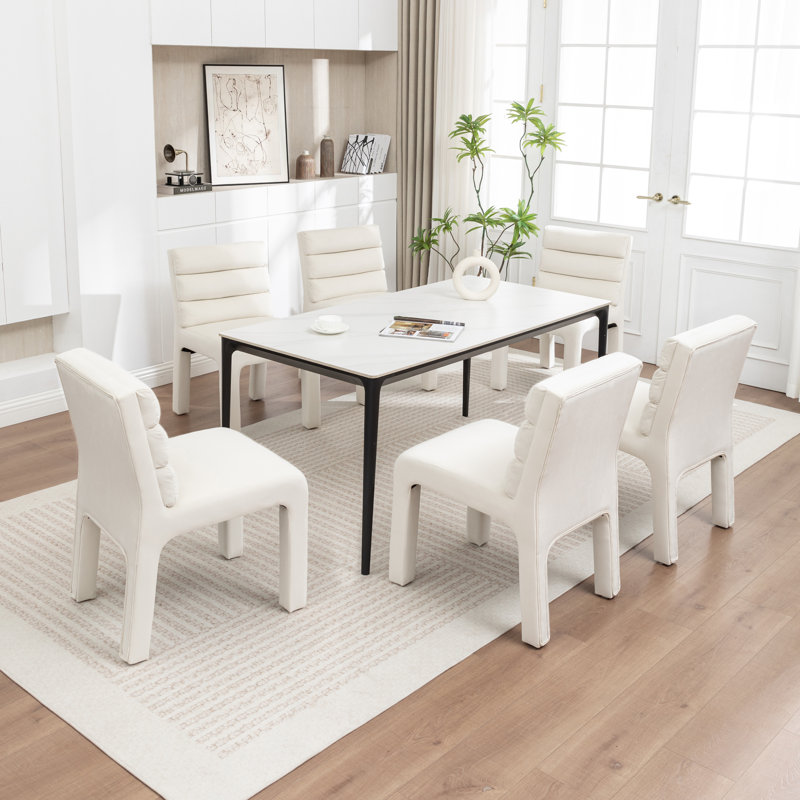 Cowger Velvet Upholstered Side Chair, Beige