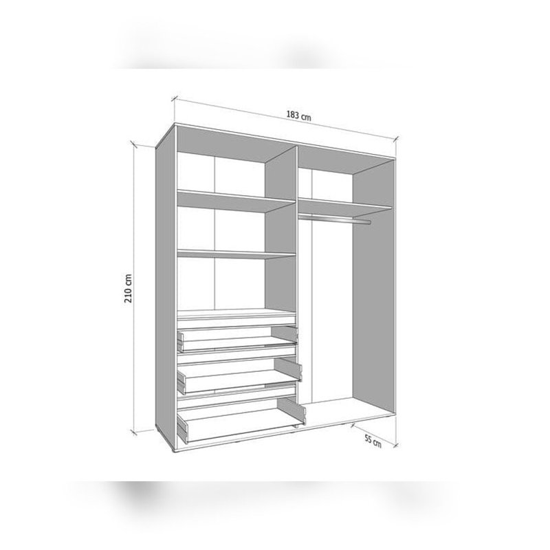 Solid + Manufactured Wood Wardrobe, Natural