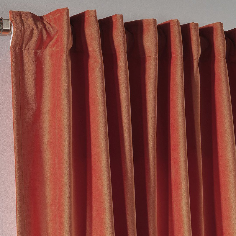 Soft Touch Velvet Kitchen Valance, 100 W x 60 D cm, 56 Orange