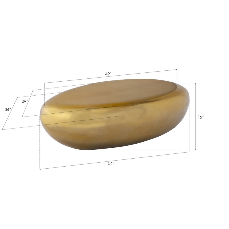 Liquid Gold River Stone Solid Coffee Table, 16" H x 54" L x 34" W
