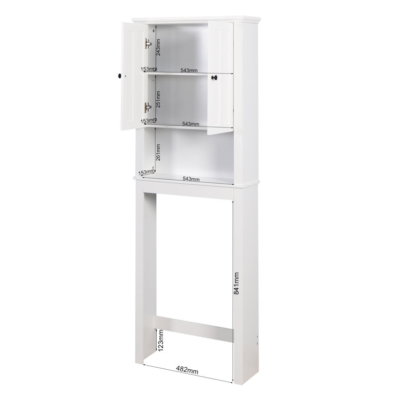 Bathroom Shelf Over Toilet - Elegant, Adjustable Shelf, White, 23.97X7.74X69.05 Inch Storage Unit ,