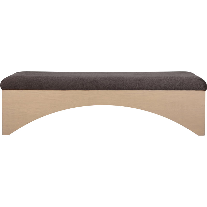 Banc en tissu Lawson Willmot Velour, Naturel, Velours brun