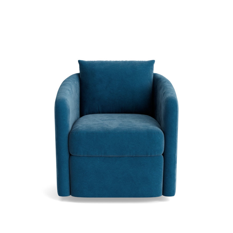 Astrid Swivel Chair, Performance Velvet - Denim