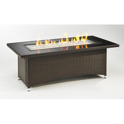Montego 23.5" H x 59.25" W Outdoor Fire Pit Table with Lid