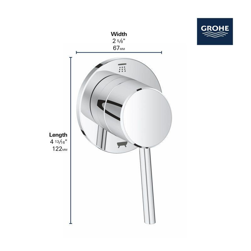 Concetto™ Single Handle Diverter Faucet Trim Only, Starlight Chrome