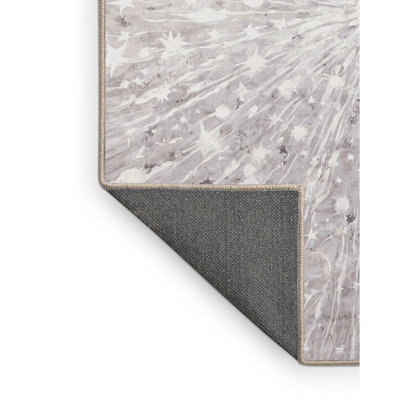 Tapis beige soyeux et moelleux, Carré 8 pi