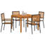 4 - Person Solid Wood Patio Dining Set Square Table