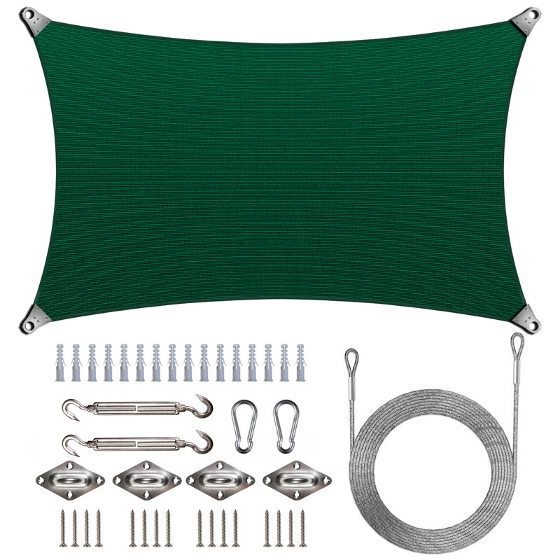 Voile d'ombrage rectangulaire renforcé, Vert, 16 pi x 20 pi