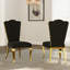 Ensemble de table de salle à manger luxueux et doré avec chaises en velours-2092906444-2092906446