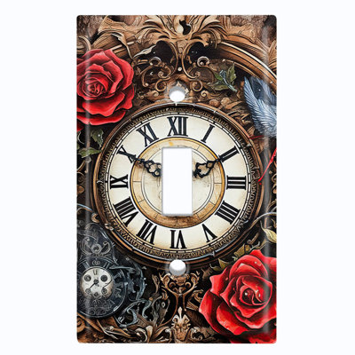 Couvercle de plaque d'interrupteur en métal; Horloge traditionnelle à bascule 1 taille US - horloge traditionnelle