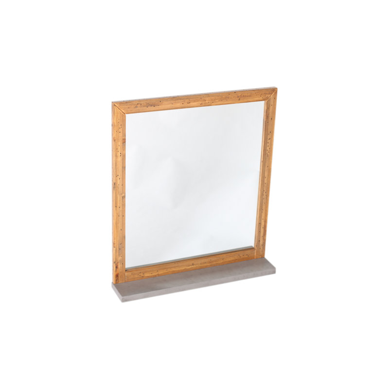 Ellarie Wood Flat Wall Mirror