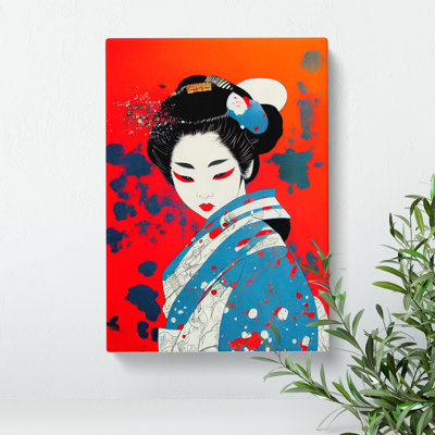 Splashed Geisha No.4 - Wrapped Canvas