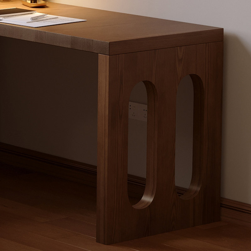Bureau en fer massif en forme de L brun noyer + noir, H 61,02 po x l 70,87 po x P 47,24 po, Retour à droite