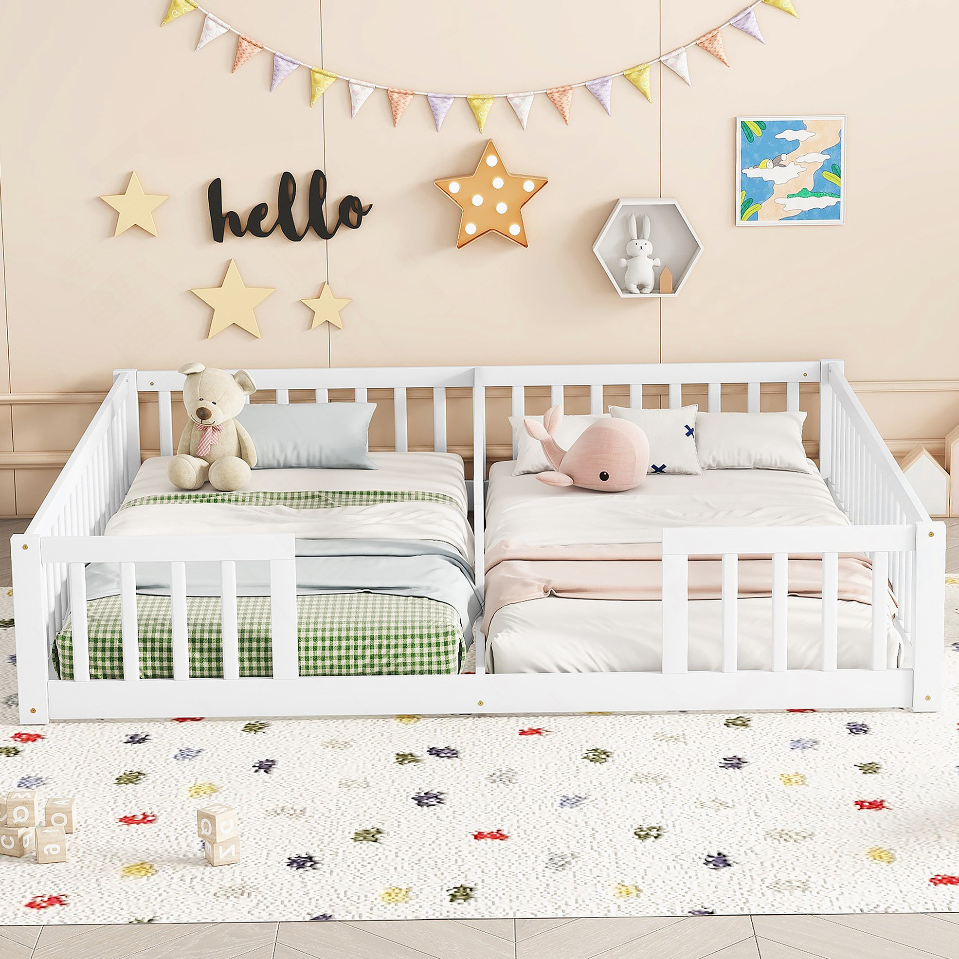 Ophelia & Co. Double Floor Bed With Fenceguardrailswithout Door — free download