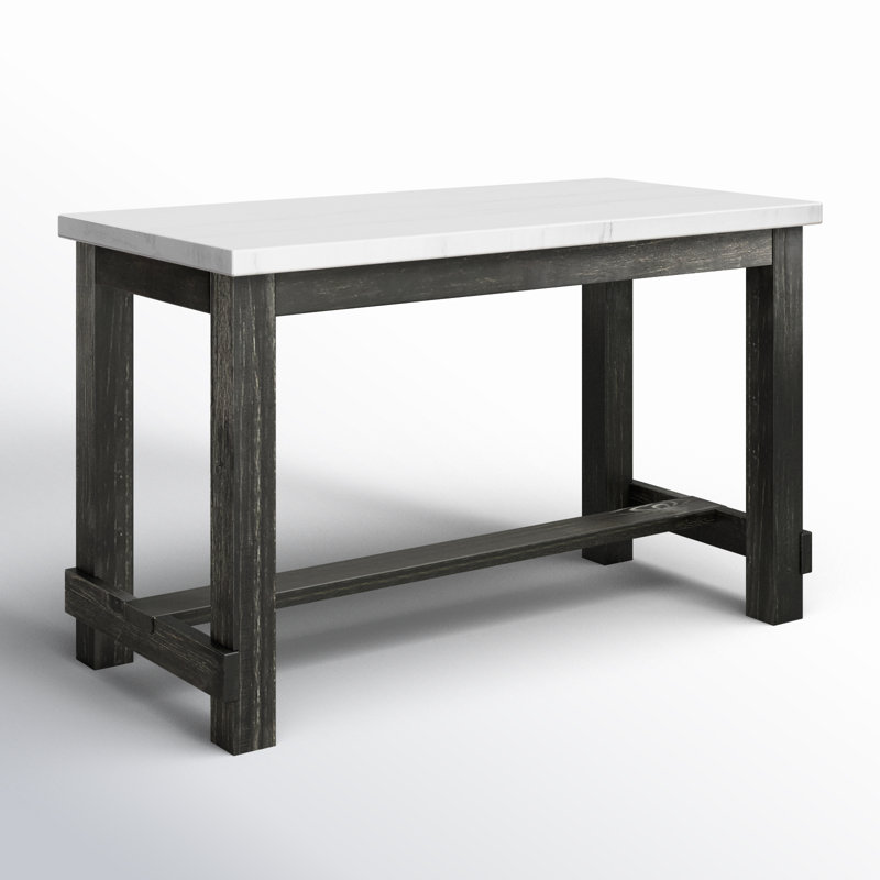 Kalb Marble Top Solid Wood Base Dining Table