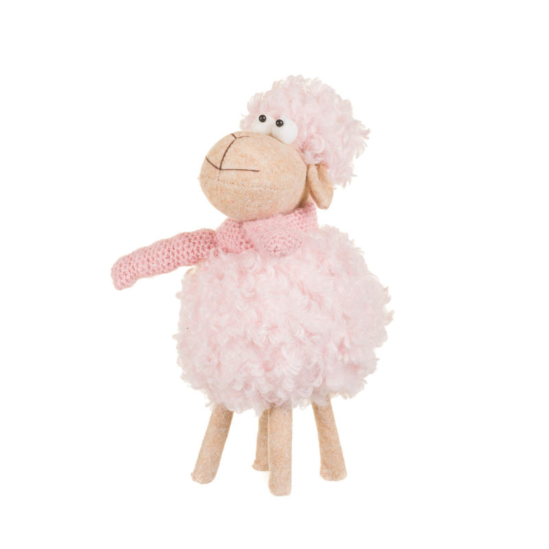 Ensemble de 2 peluches en laine rose avec écharpe tricotée