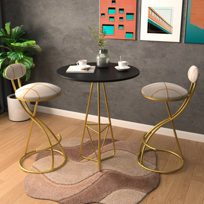 Modern Bar Stools Of 2 With S - Shaped Gold Frame, Comfortable Foam Fill, And Stable Base For Restaurants Stripe Kitchen Soft Velvet Seat, , Slip Pads Dining Room