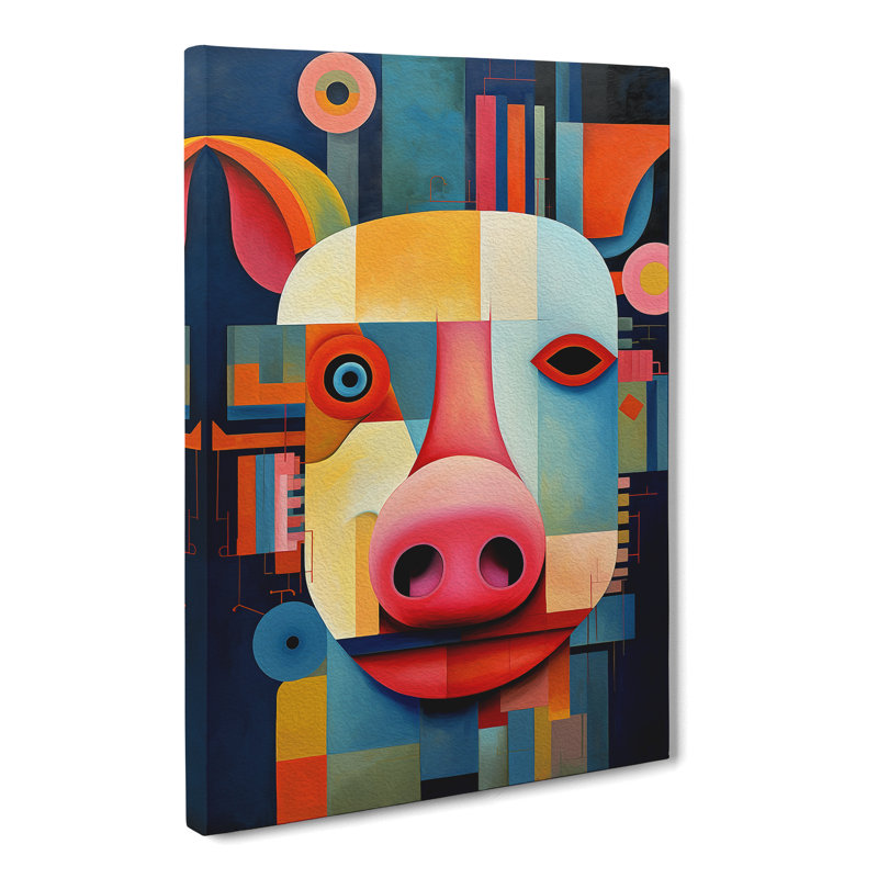 Pig Constructivism No.2 - Wrapped Canvas, 60cm H x 40cm W x 3cm D